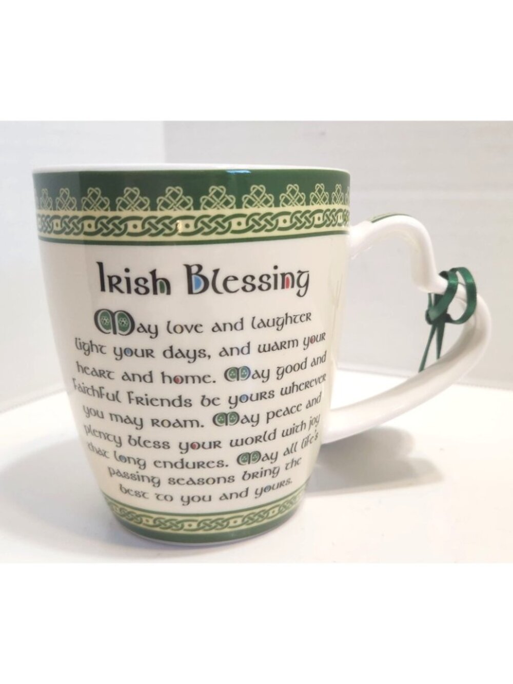 Clara Irish Blessing Bone China Mug With Shamrock Design & Inspirational Text - Picture 3 of 10